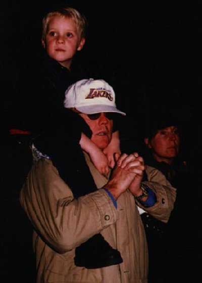 Roger and Rufus Tiger on his shoulders